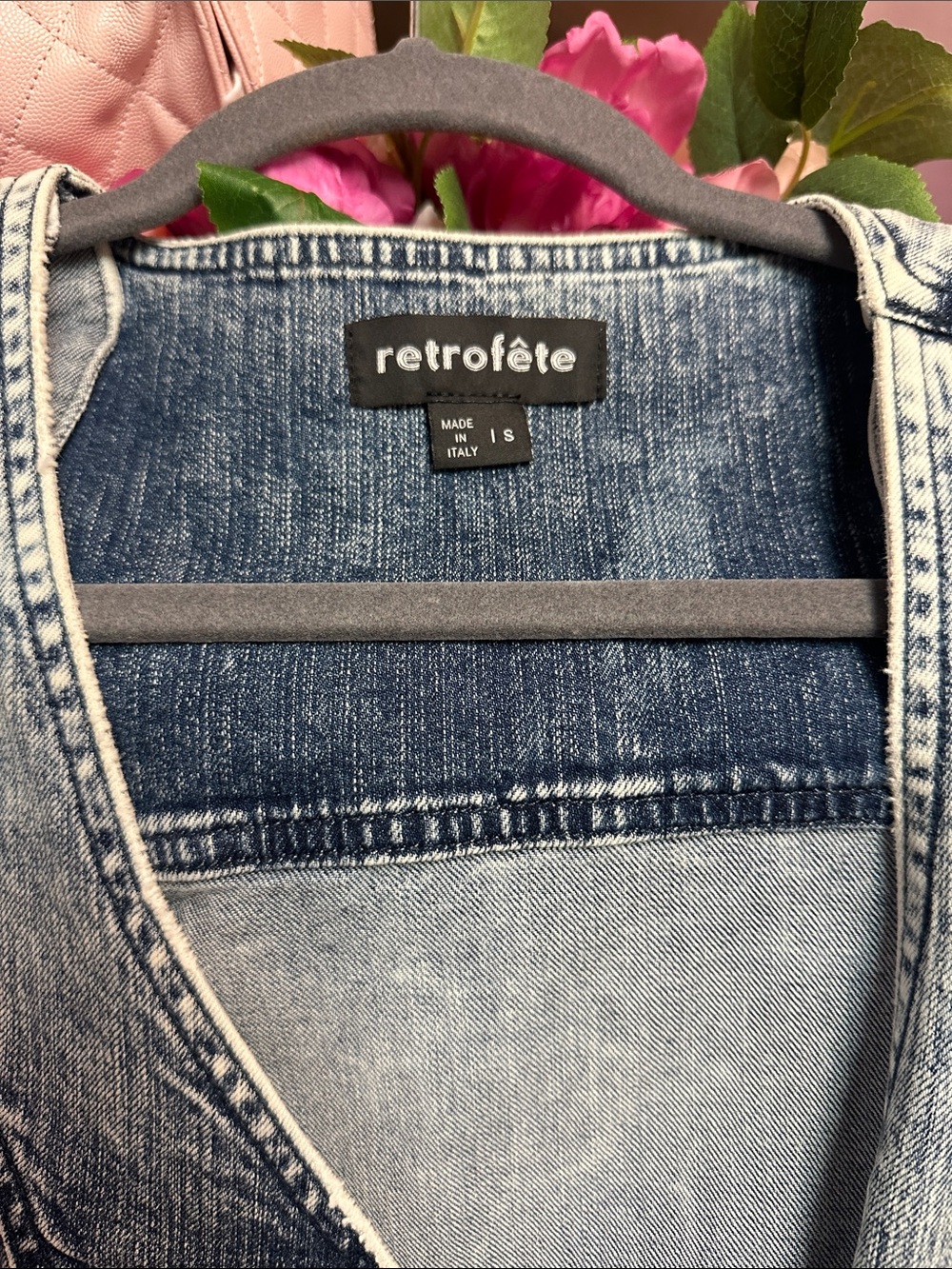Retrofete Acid-Wash Denim Wrap Dress in Light Blue by Retrofete - Picture 3 of 11